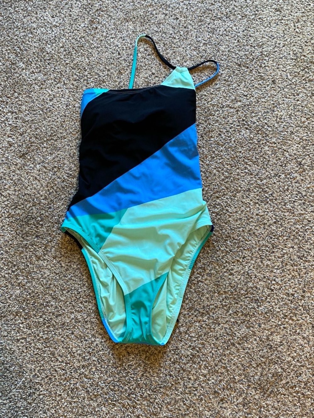 La Blanca NWT Women’s Colorblock One-Piece Swimsuit - Black, Blue & Aqua Size 6